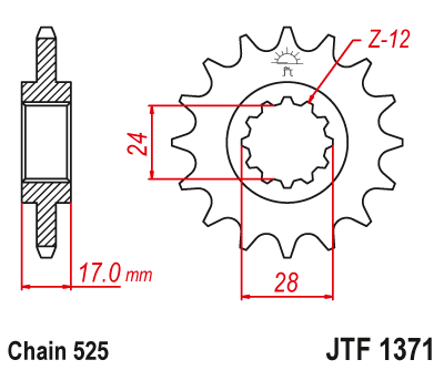 JT Front Sprocket 1371.15 / SUNF412